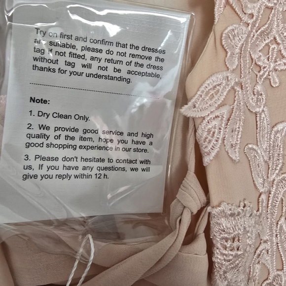 Lace floral peach cold shoulder formal maxi dress with high slit new with tags - Picture 10 of 14